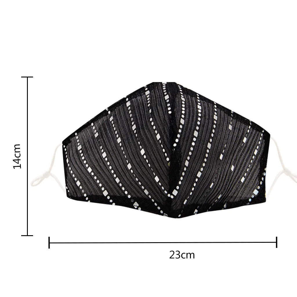 

Unisex Adult Mask Sparkling Multiple Color Choic Adjustable Strap Washable Windproof Dustproof Haze Mask Paillette masque