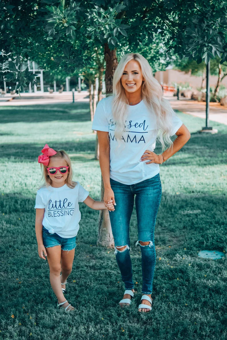 Camiseta de manga corta a juego para madre y mujer, ropa para el d&iacute;a de la madre, 1 unidad-2