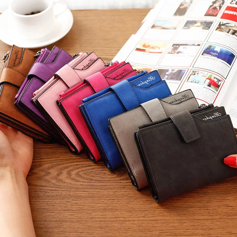 

2021 Women's Wallet Small Wallet Zipper Luxury Brand portefeuille femme Women Purse short leather Coin Pocket cartera mujer