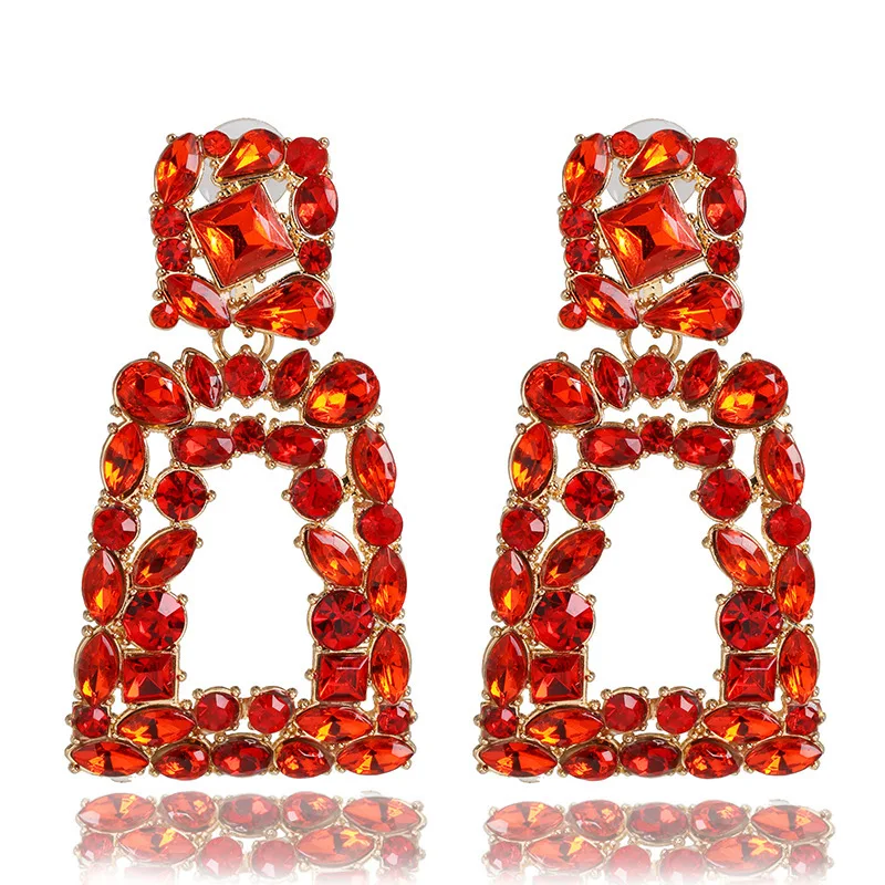 Женские квадратные сережки с геометрическим рисунком большие серьги для женщин