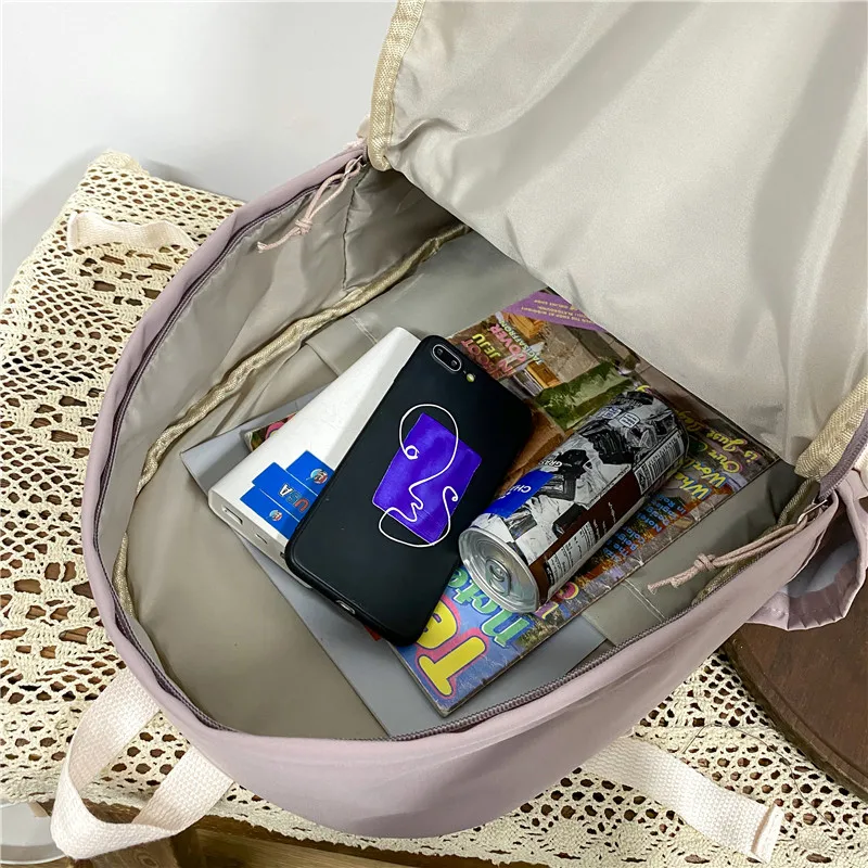 

DCIMOR New Waterproof Nylon Women Backpack Female Tuck Net Travel Bag Students Buckle Schoolbag College Girl Laptop backpack