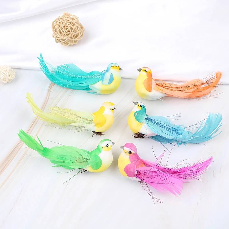 

1pcs DIY Artificial Sparrow Cute Artificial Bird Foam Feather Colorful Mini Tit Craft Birds Emulation Decoration Bird Model