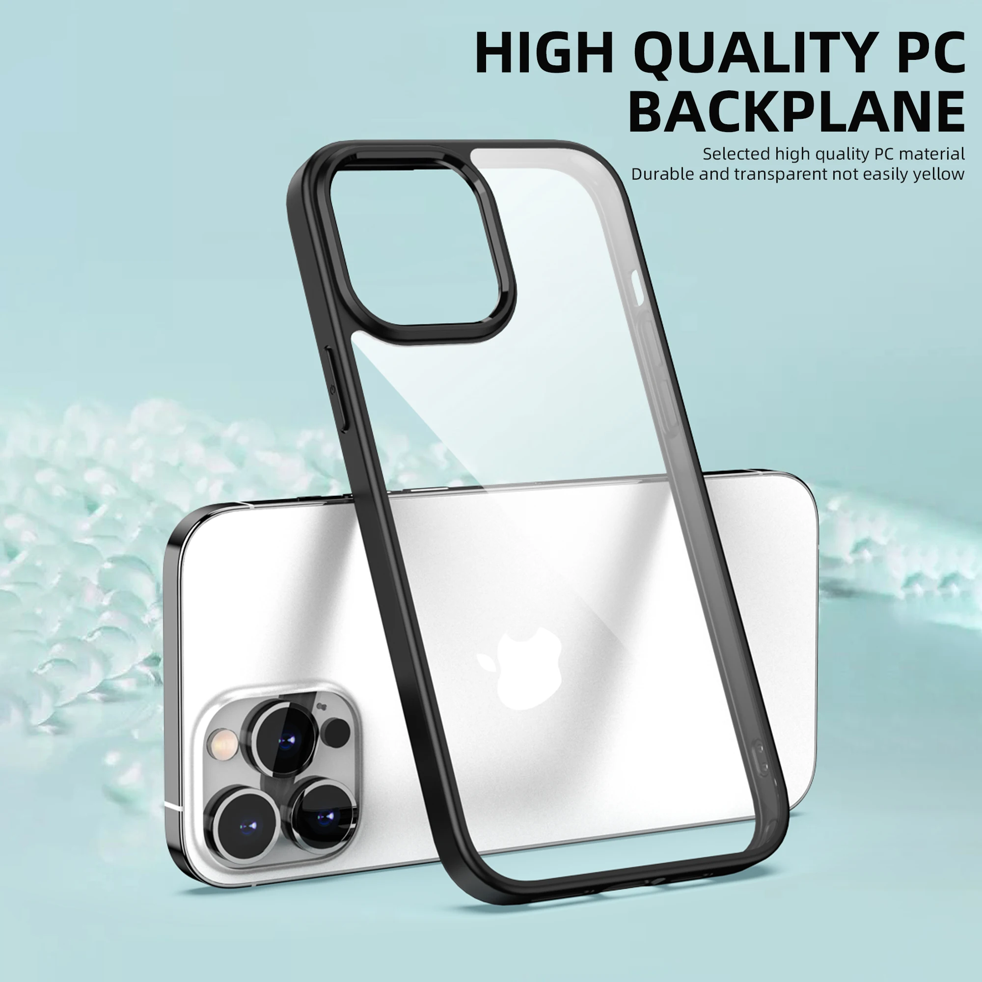 IPAKY for iPhone 13 Case 11 12 Pro Mini Simple Transparent Shockproof TPU PC Hybrid Cover Max | Мобильные телефоны и