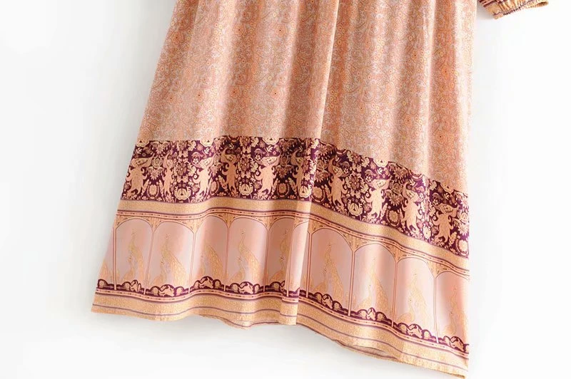 Платье женское винтажное в богемном стиле элегантное пляжное из платье-миди