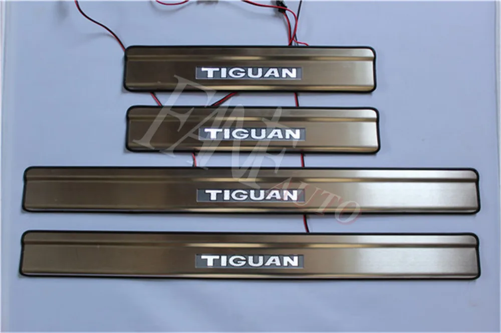 Led Нержавеющая сталь светодиодные пороги Накладка защита порогов защитная накладка для Volkswagen VW Jetta MK6 MK7 2011 - Цвет: Led