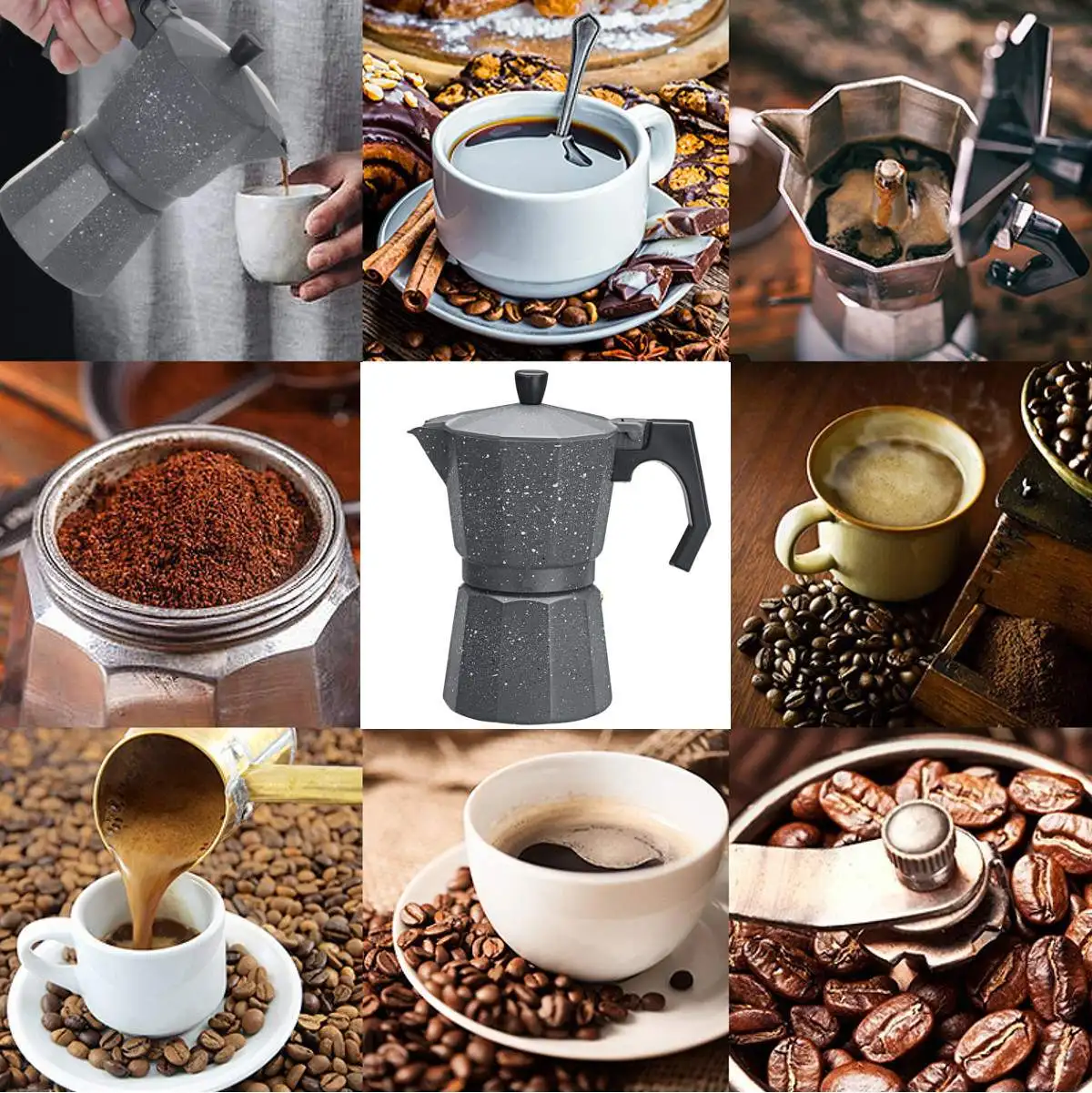 

300ml 6 Cups Mocha Italian Coffee Maker Durable Moka Cafeteira Expresso Percolator Pot Practical Aluminum Moka Coffee Pot Tool