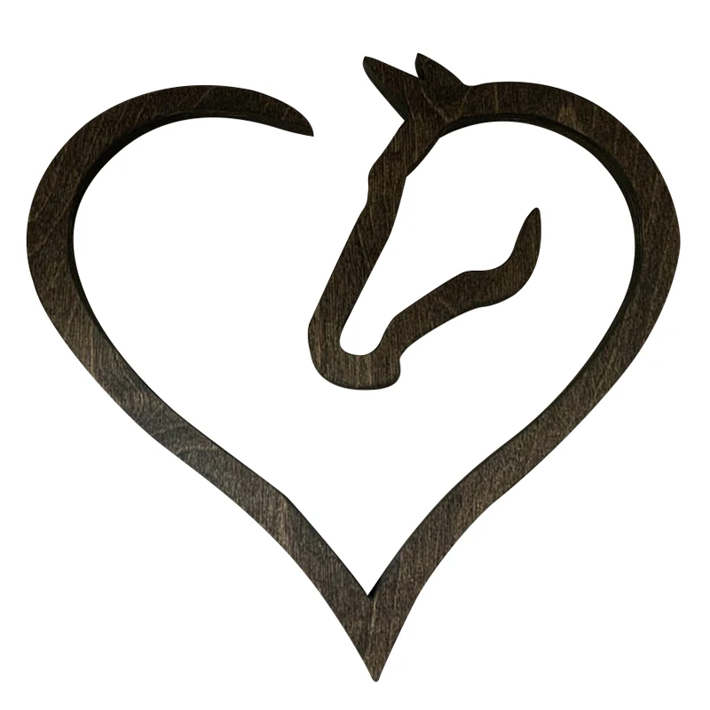 

Wooden Horse Heart Sign Gift for Horse Lover 18*20cm Vintage Style Desktop Ornament Home Decoration CANQ889