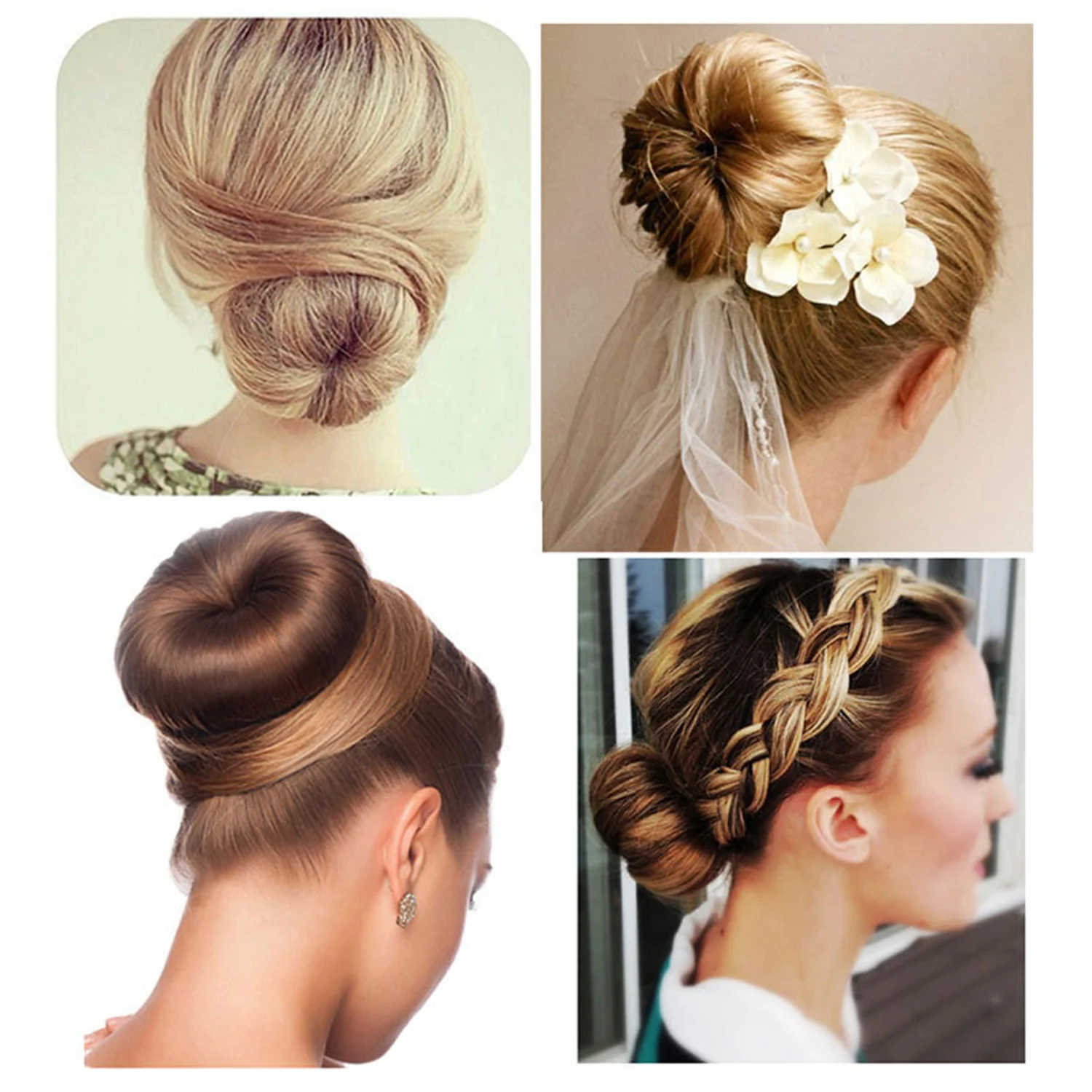 6 шт. Сделай Сам DIY бигуди для волос резинка формирования хвостика Donut клип