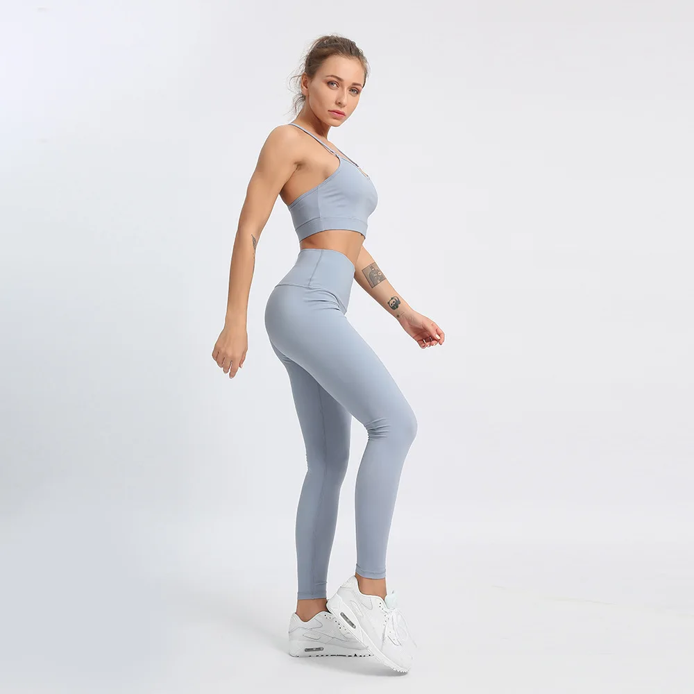 CretKoav Women Sling Sports Bra Back Cross Hollow Female Shockproof Running Quick-Drying Fitness Yoga Bra With Chest Pad