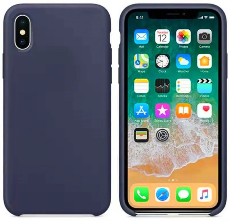 Темно-синий Силиконовый чехол для телефона для Iphone 7, 8 Plus, чехол для Iphone 6, 6S Plus, X, XS, MAX, XR, 7, 8, без логотипа, Роскошный чехол s+ сумка - Цвет: Темно-синий