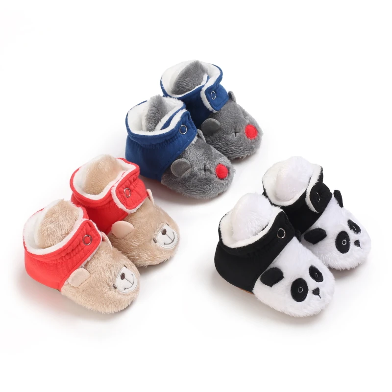 

2021 Newborn Winter Boots Infant Toddler Cute Cartoon Bear Shoes Girls Boys First Walkers Super Keep Warm Snowfield Booties Boot