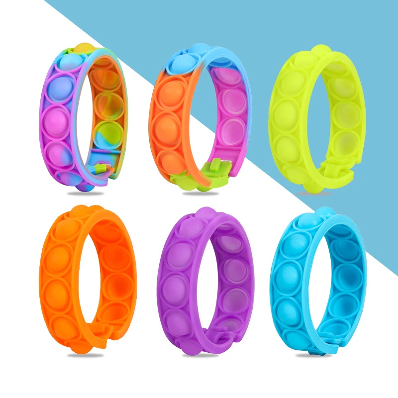 

Fidget Toys For Children Push Bubble Dimple Bracelet Decompression Toy Adults Anti Stress Reliever Sensory Toy Kids Gift