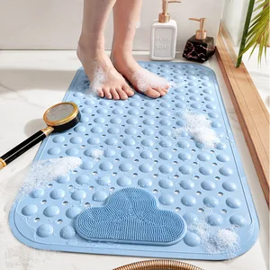 40Ã70CM Non-Slip Bath Mat Safety Shower PVC Bathroom Mat With Drain Hole Plastic Massage Foot Pad Bathroom Accessories