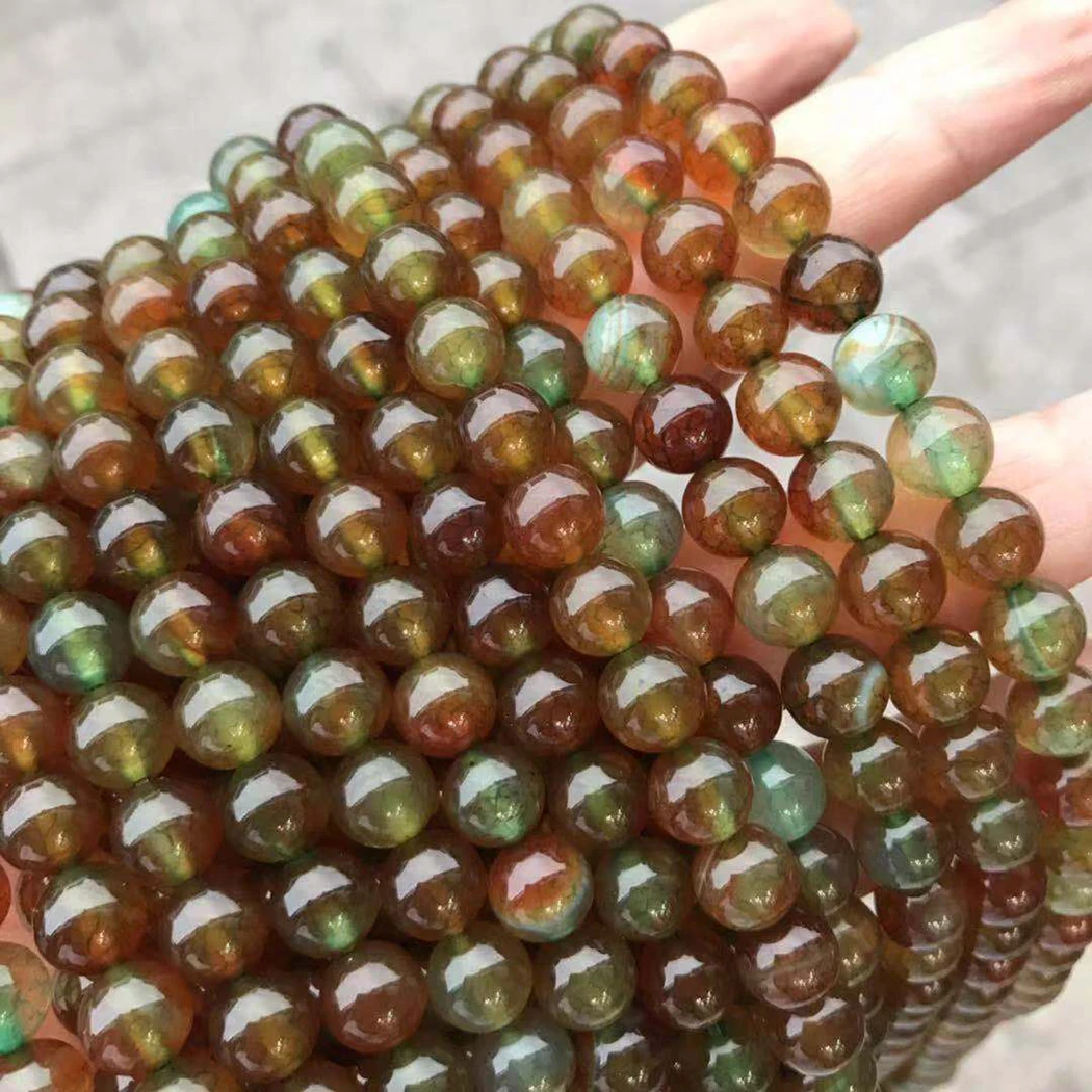 Натуральный павлиний агат 8-12 мм круглые бусины из драгоценного камня для