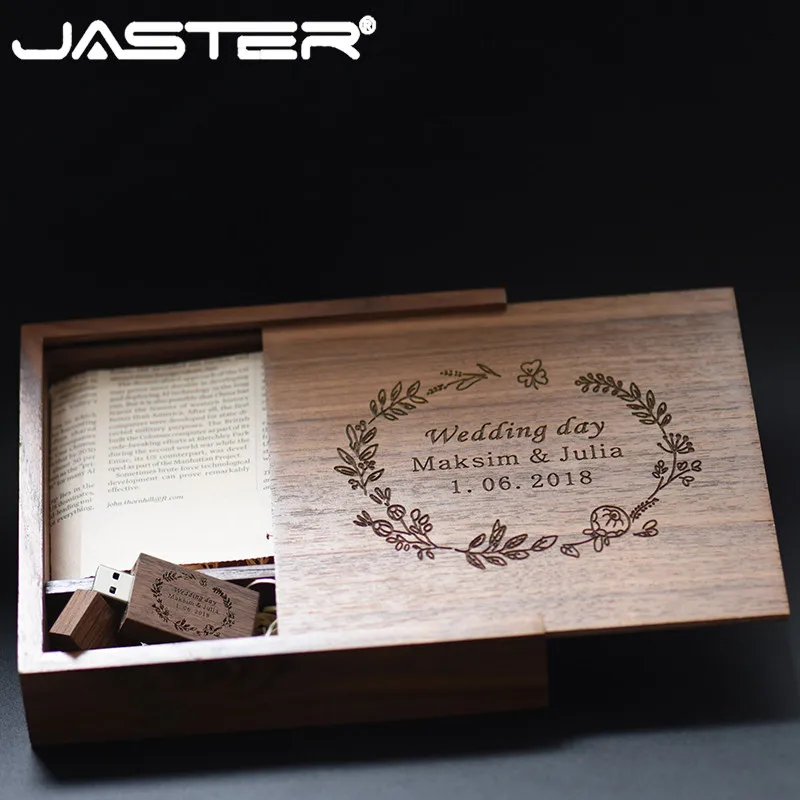 ASTER деревянный большой квадрат usb + коробка флэш накопитель U диск Pendrive 8G 16G 32G 64GB ( 170