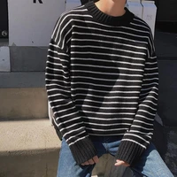 new winter striped knitted warm t shirt 2022 hot sale daily casual mens bottoming clothing british style all match streetwear