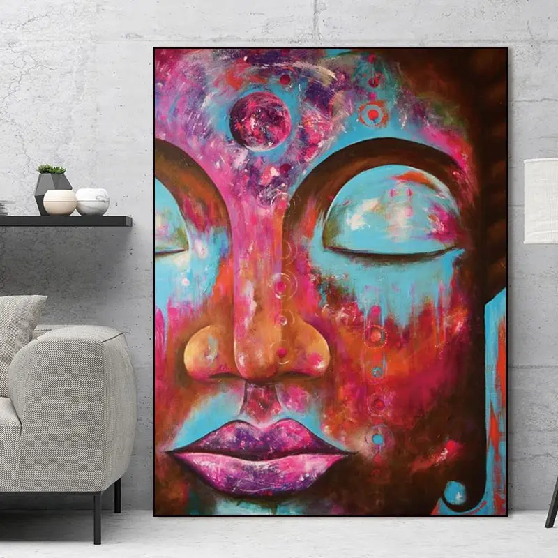 Голова Будды банму домашний декор настенная живопись буддизм настенный постер