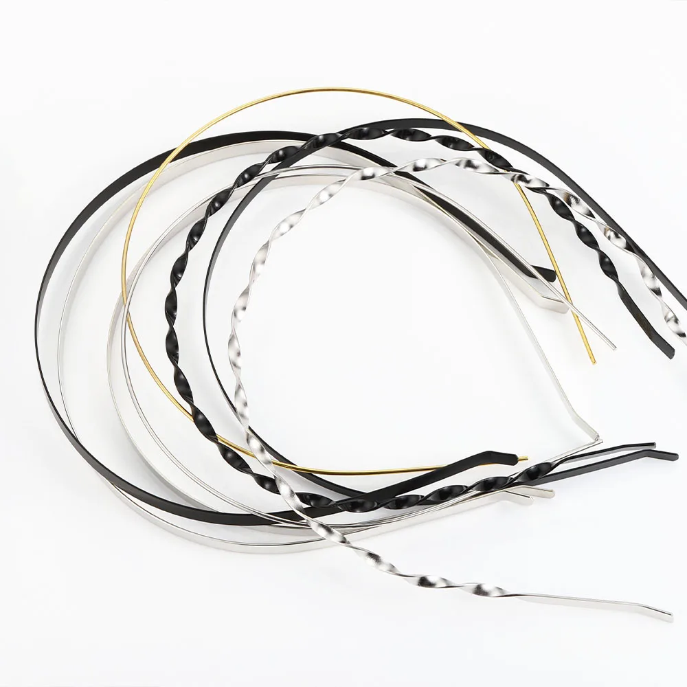 

5pcs/lot Twisted Headband Stainless Steel Head Hoop Band Base for Hair Jewelry Making DIY Bridal Headwear Bezel Accessories