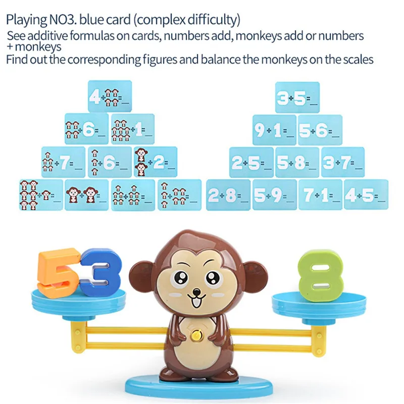 Математические игрушки Монтессори балансировки весы Цифровая доска игра