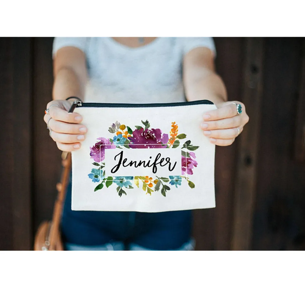 Свадебная косметичка на заказ бордовая Цветочная подружки невесты подарок