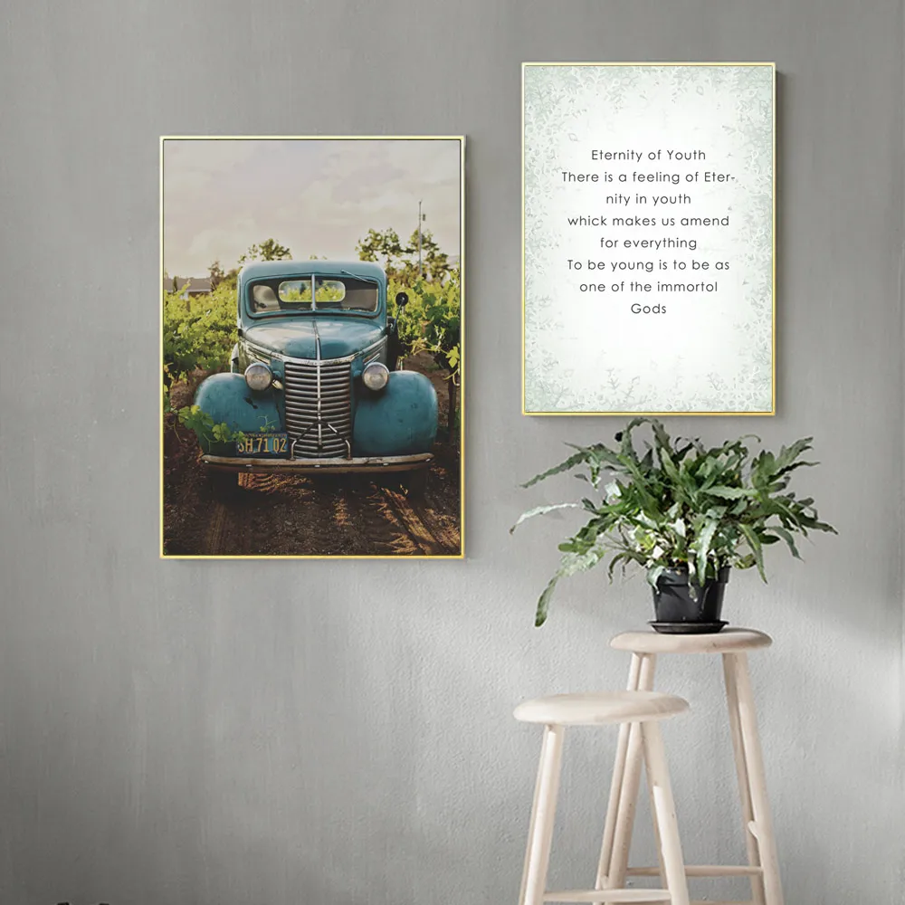 Автомобиль искусство холст декоративные картины цитаты настенные для спальни