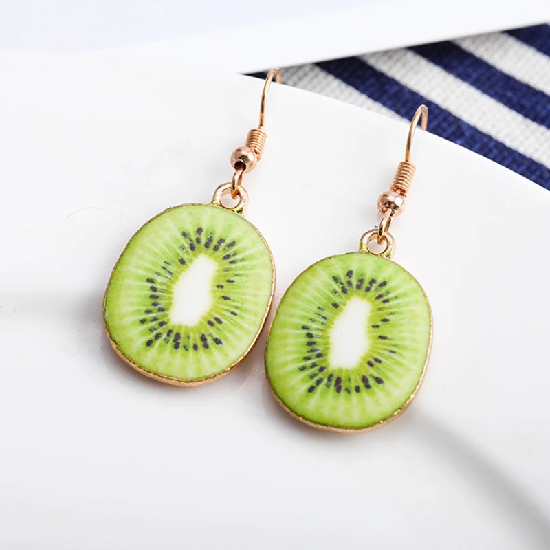

Creative Women's Summer Watermelon Fruit Jewelry Earrings Fashion Strawberry Grapefruit Kiwi Fruit Pineapple Girl Earrings Gift