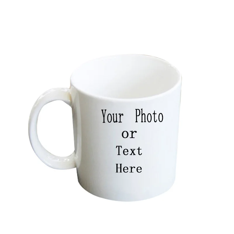 White cup printing Coffee Cup Custom White Cup DIY Your Favorite Photo or Logo or Text Can Be Given To Friends and Family Creative Thermal Transfer - Цвет: White cup printing