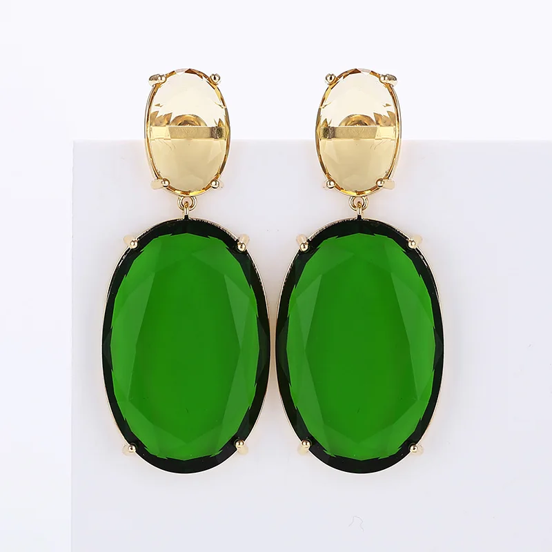 Асимметричные персонализированные Кристальные висячие серьги с геометрическим