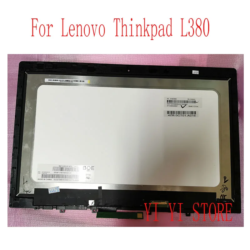 

Genuine New lcd display touch screen Digitizer Glass With Frame Bezel Board Lcd Assembly FOR LENOVO THINKPAD L380 L390