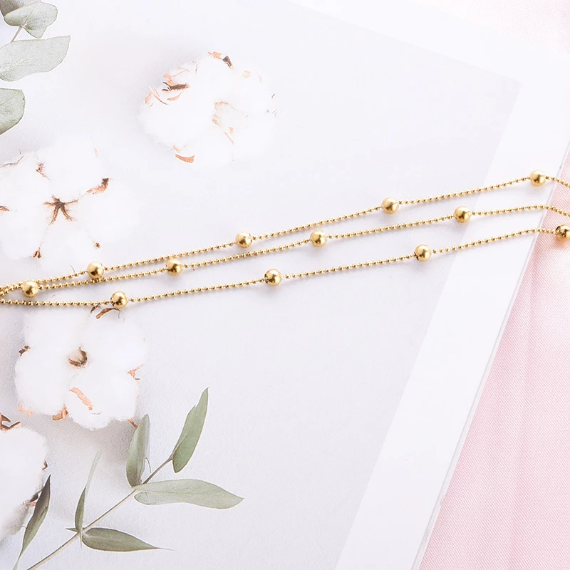 

Bohemian Multilayer Beads Anklets For Women Fashion Stainless Steel Ankle Bracelet On Leg Summer Beach Female Foot Jewelry 2021