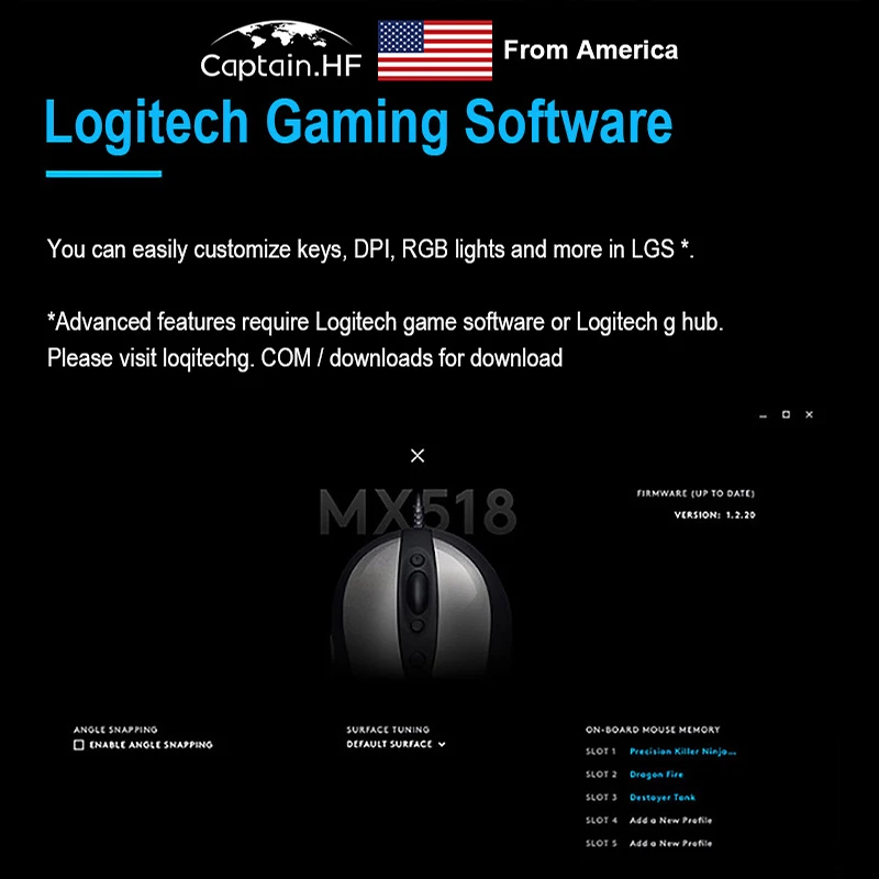 US Captain Для Компьютера ноутбука Классическая Игровая Мышь для дома / офиса с