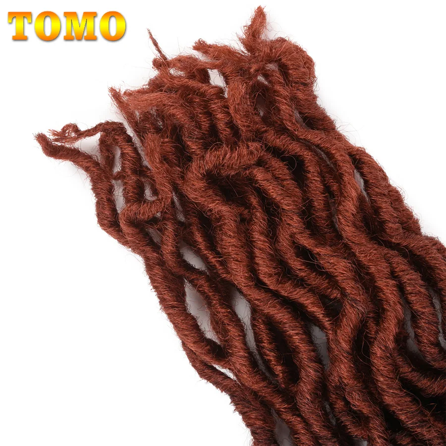 TOMO Ombre Faux Locs Curly вязанные крючком волосы для женщин 24 пряди блонд крючком косички богиня Locs 18 дюймов синтетические плетеные волосы