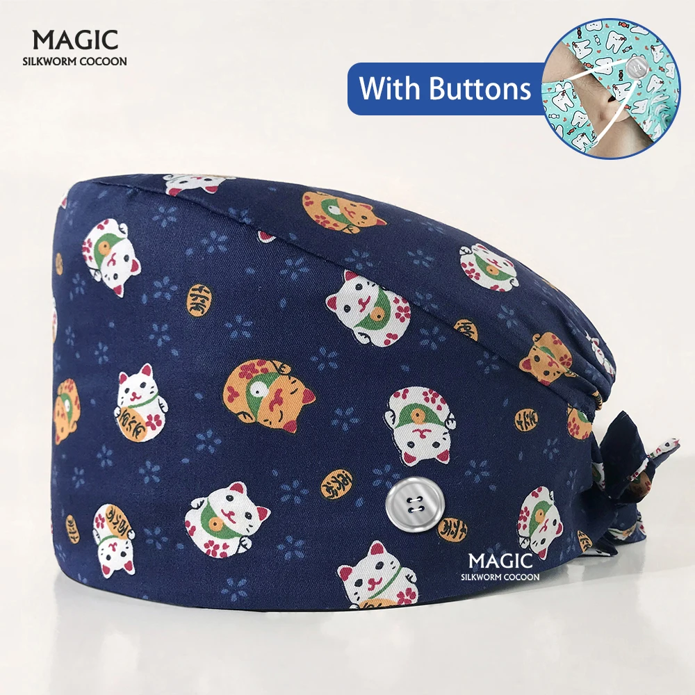 

Tieback хлопок хирургические уход доктор больничные шапочки клинические медицинские шапочки косметичка шляпа лаборатории медсестры Pet защитн...