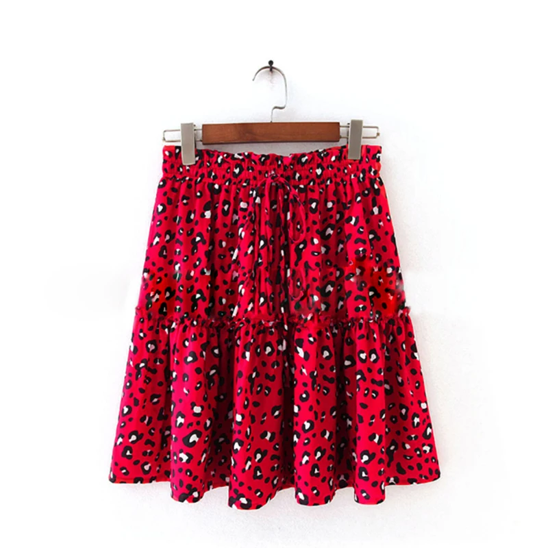 

Women's print skirt high waist beach size skirt polka-dot chiffon pleated skirt street hipster woman's charm pleated mini skirt