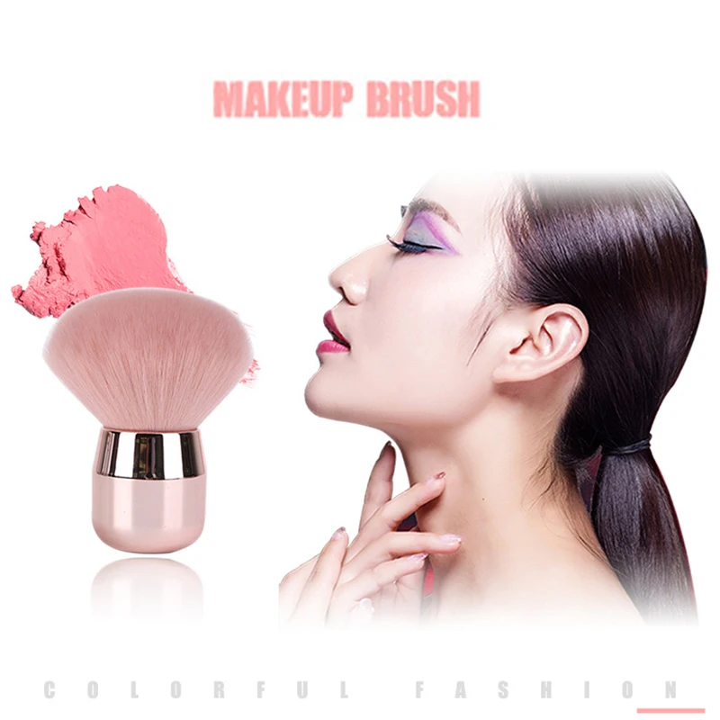 

Large Soft Blush Powder Pink Hair Mushroom Shape Makeup Brush Nail Paint Gel Dust Cleaning Brush Make Up Nail Art Manicure Tool