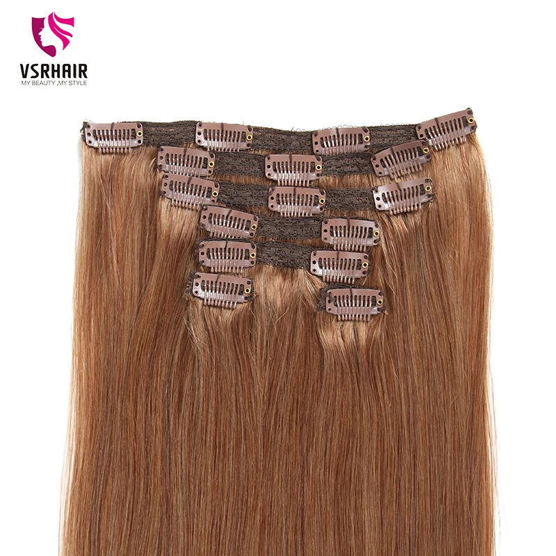 VSR 120g 150g двойной вытяжки с плотного шелка машина Волосы remy натуральные волосы на заколках, 7 шт./компл. 8 шт./компл. Реми человеческие волосы на заколках для наращивания, волосы для наращивания