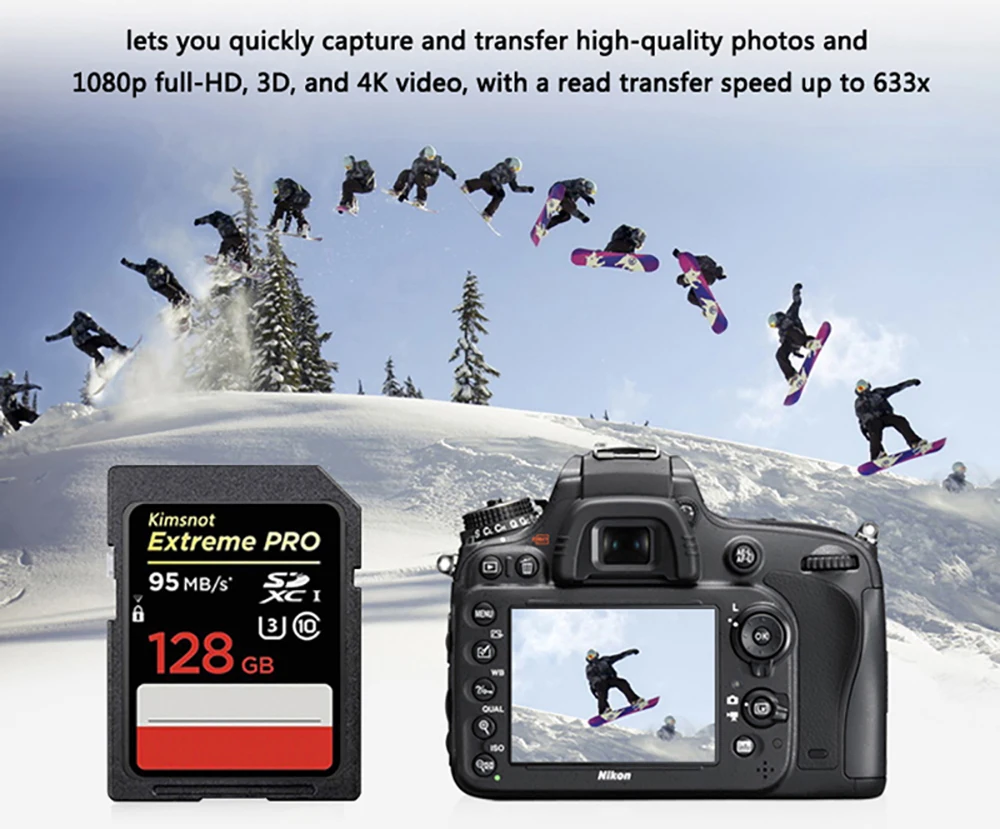 Карта памяти SanDisk Extreme PRO высокоскоростная карта SDHC класс 10 95 МБ/с./с 128 ГБ 64 32 16 256 512