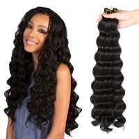 natifah 20 inches 80g long deep wave twist crochet hair synthetic braiding hair curly ombre wavy hair extensions for black women