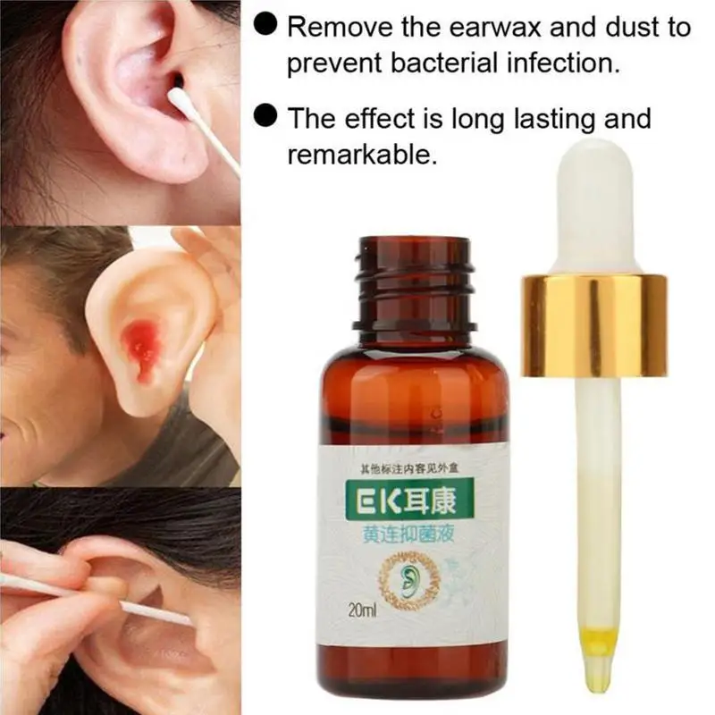

20ml Ear Acute Otitis Drops for Ear Tinnitus Sore Caring Chinese Deafne Ear Fluid Health Herbal Medicine Ear Wax Removal Tool