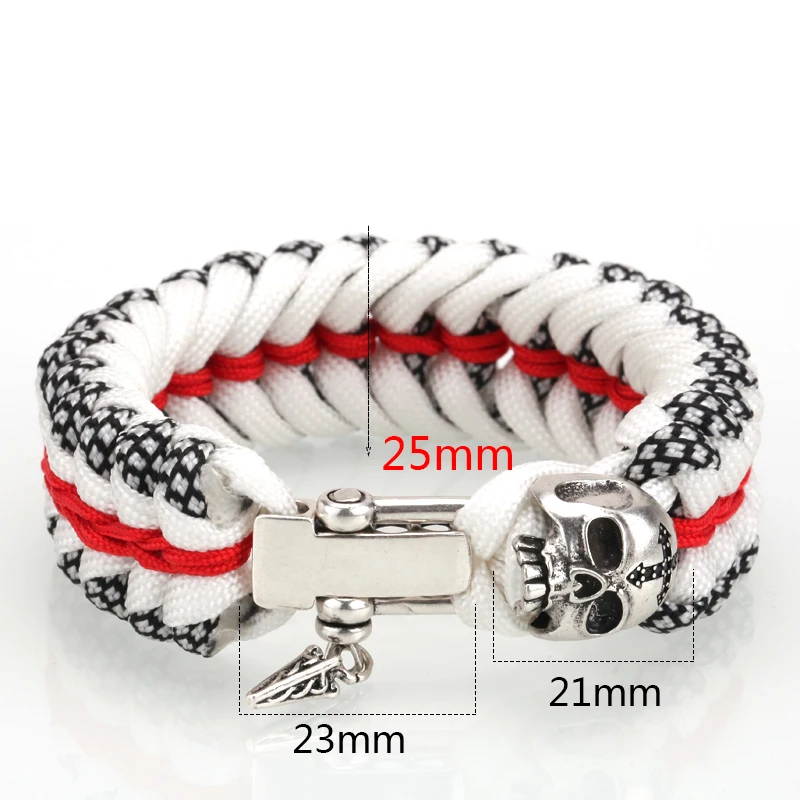 Мужской Плетеный веревочный браслет в стиле панк Паракорд с черепом Спарта для