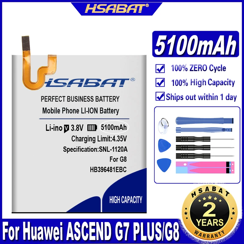 Аккумулятор HSABAT HB396481EBC 5100 мАч для Huawei ASCEND G7 PLUS HONOR 5X G8 G8X RIO L03 -UL00/TL00/AL00 | Мобильные