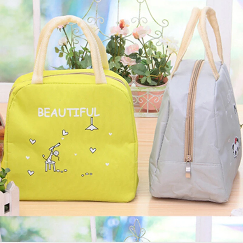 

Сумки для обедов с мультипликационным принтом животных, женские портативные функциональные холщовые изолированные Термосумки для пикника...