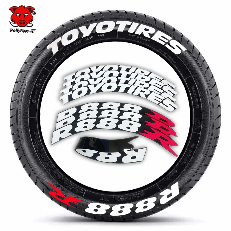 8 шт./лот наклейки на автомобильные шины автомобильная Настройка универсальные 3D