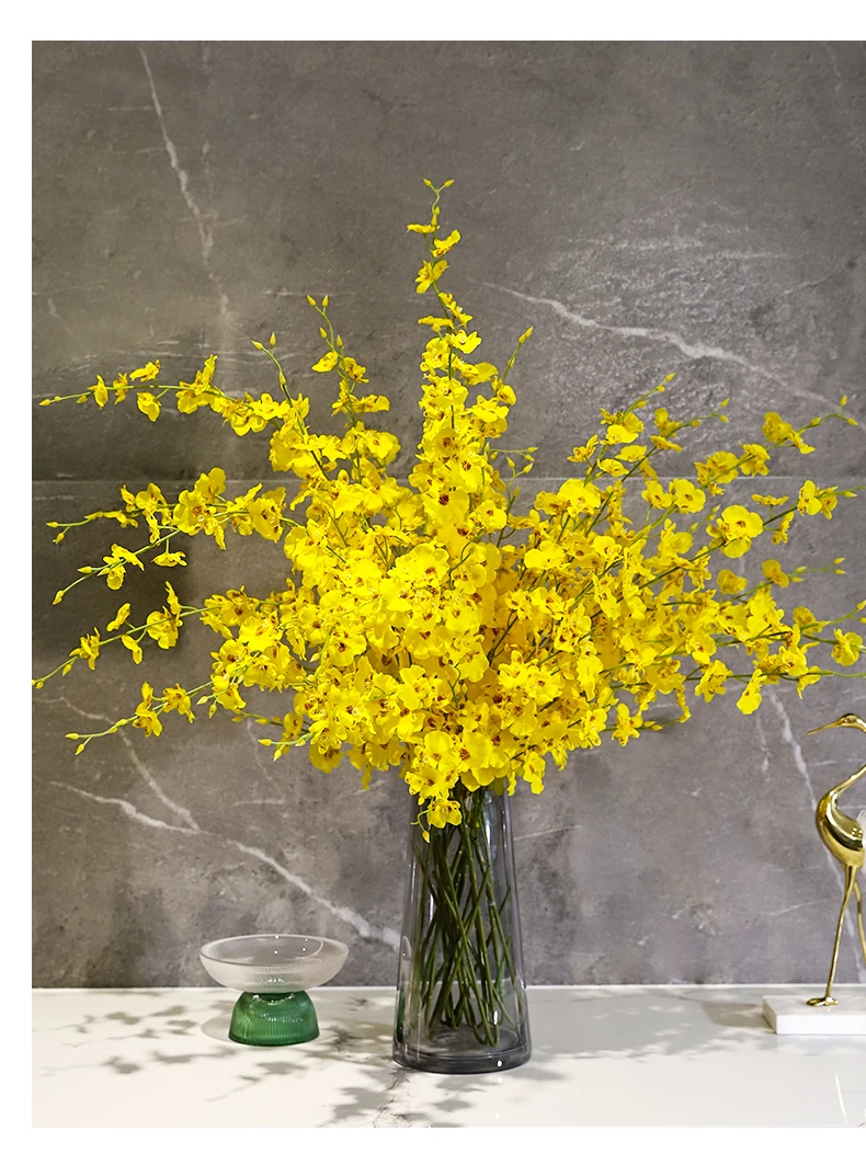 

100 см Искусственный Oncidium Орхидея, цветы из шелка для дома Свадебная вечеринка украшения желтый танцы Орхидея