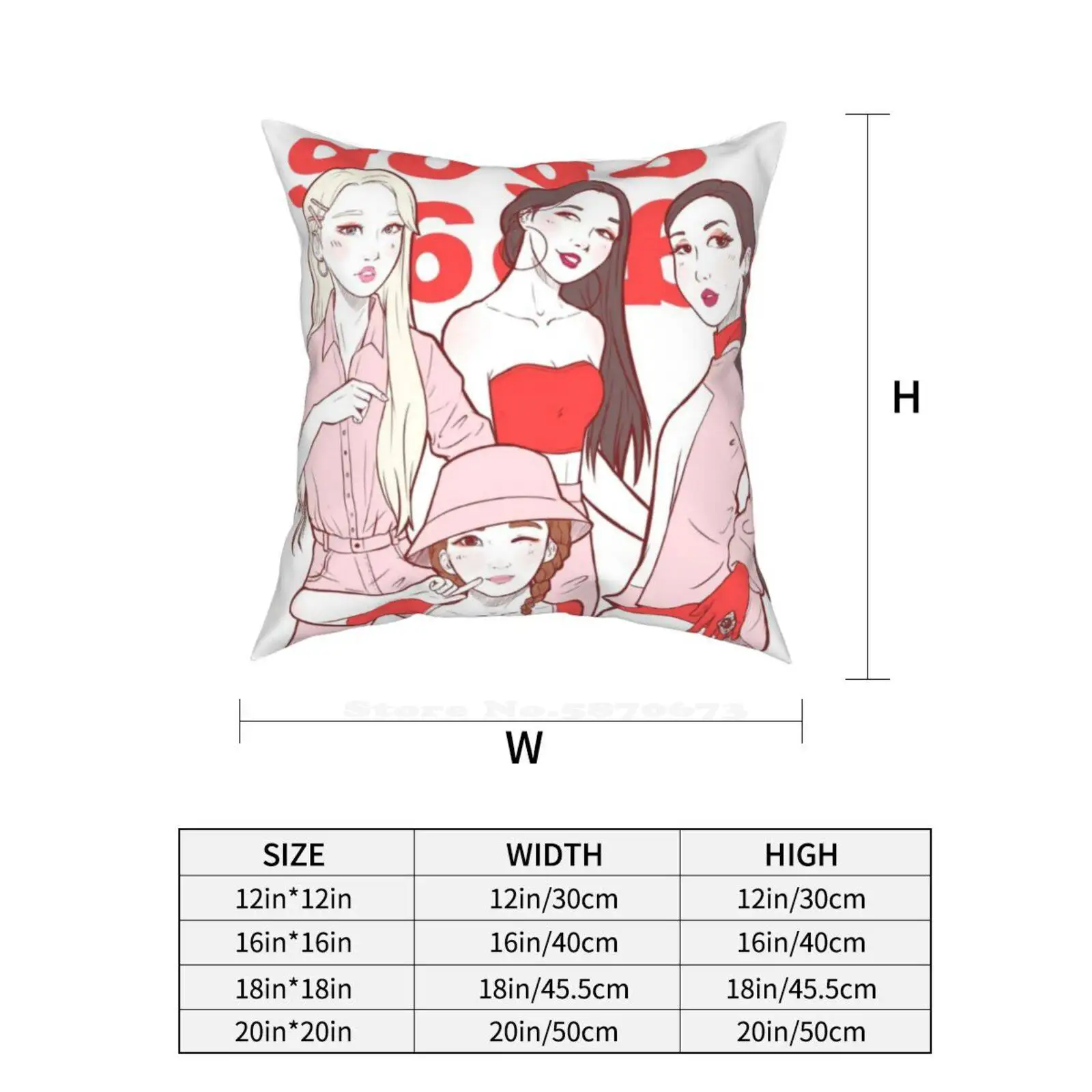 Забавная Милая декоративная квадратная наволочка Go Bebe Mamamoo Solar Hwasa Wheein Moonbyul Moomoo Gogo