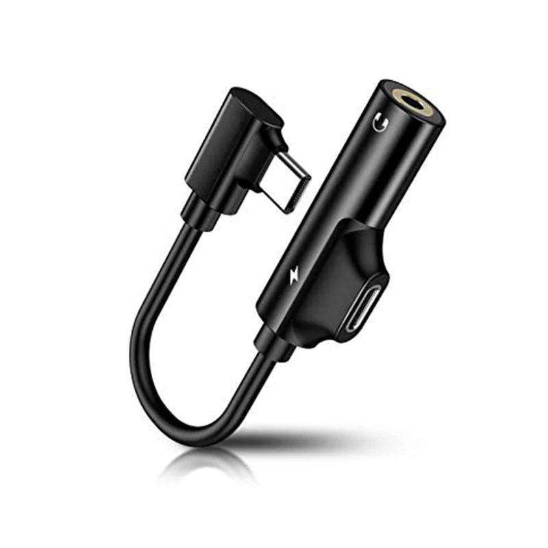 Черный OTG Тип C до 3,5 мм AUX и USB C Женский аудио адаптер 2в1 для Xiaomi 8 samsung S9 адаптер для наушников - Цвет: Черный