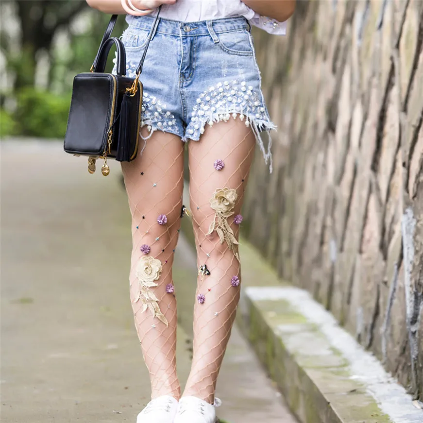 2019 Новое поступление Модные женские сексуальные колготки в сеточку вечерние