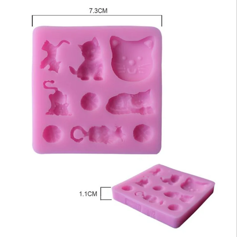 Кухня DIY милый мультфильм Кот и линия мяч для украшения торта жидкие силиконовые