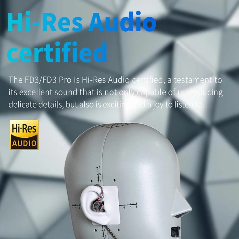 FiiO FD3 Pro 1DD HiFi Audio In-ear Earphone Monitor Earplugs IEM 12mm DLC Wired Hi-Res Detachable MMCX Cable without Mic | Красота и