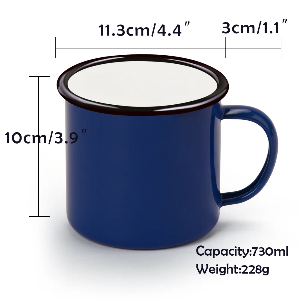 Нержавеющая сталь утолщение края эмаль кружка классический ретро синее покрытие